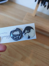 Load image into Gallery viewer, Ear Bling - Big Black and White